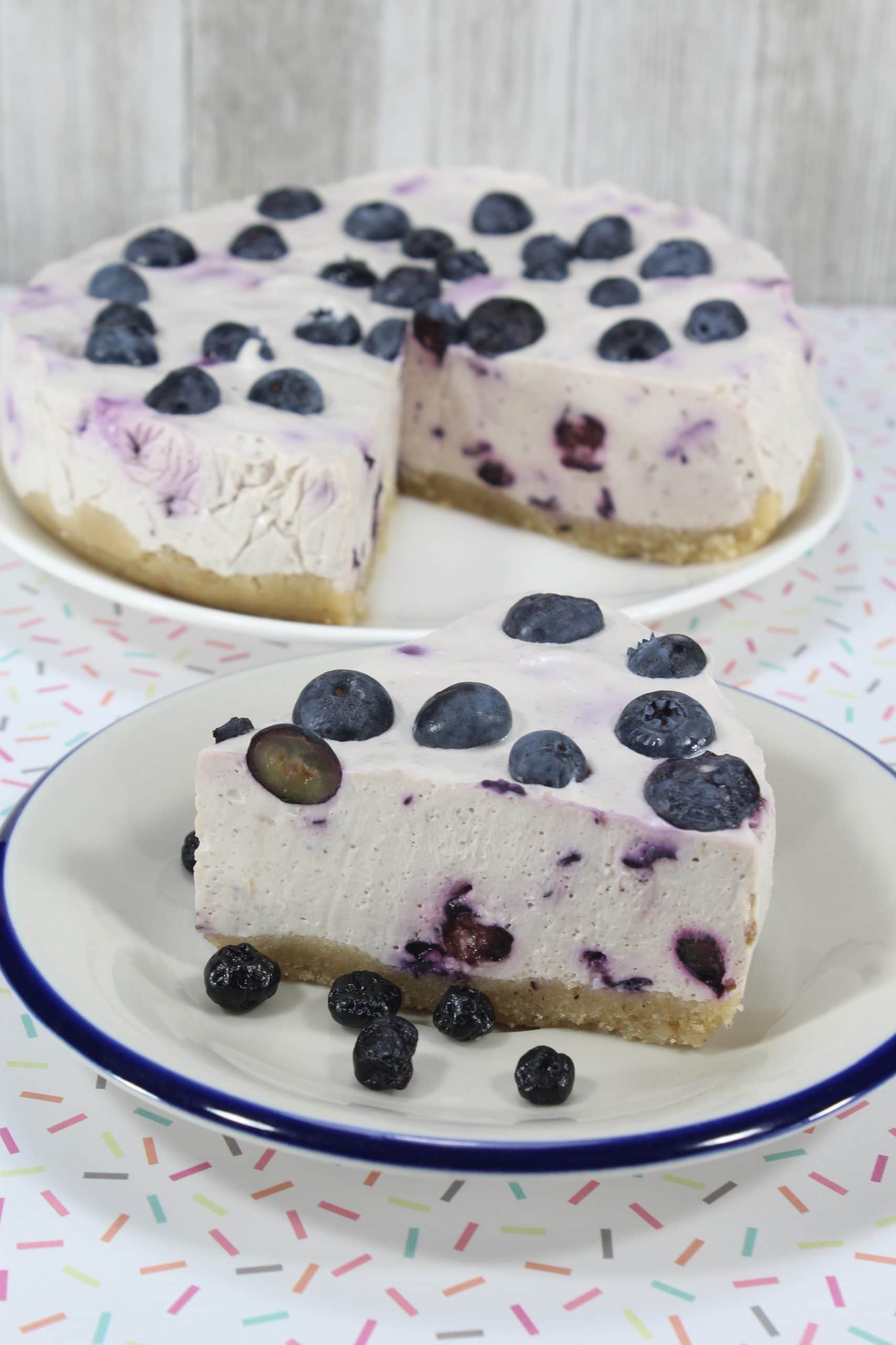 Low Carb, No Bake Blueberry Cheesecake