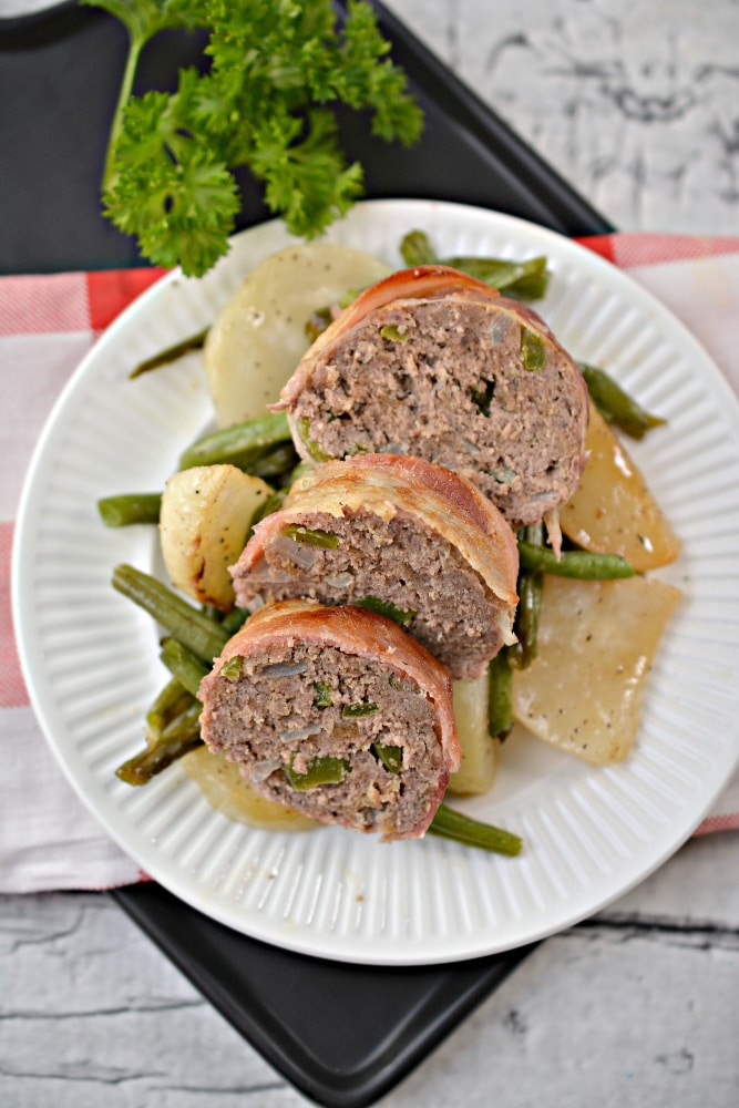 Low Carb Sheetpan Meal: Bacon Wrapped Mini Meatloaf