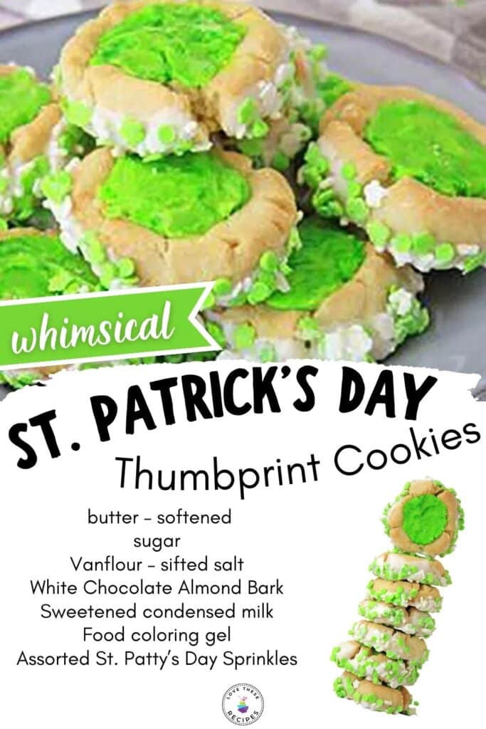 This St. Patrick's Day inspired take on thumbprint cookies is both delicious and beautiful! Whomever you share these cookies with will feel pretty lucky!