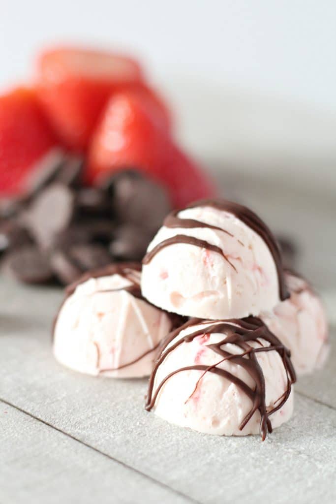 chocolate covered strawberry fat bombs photo