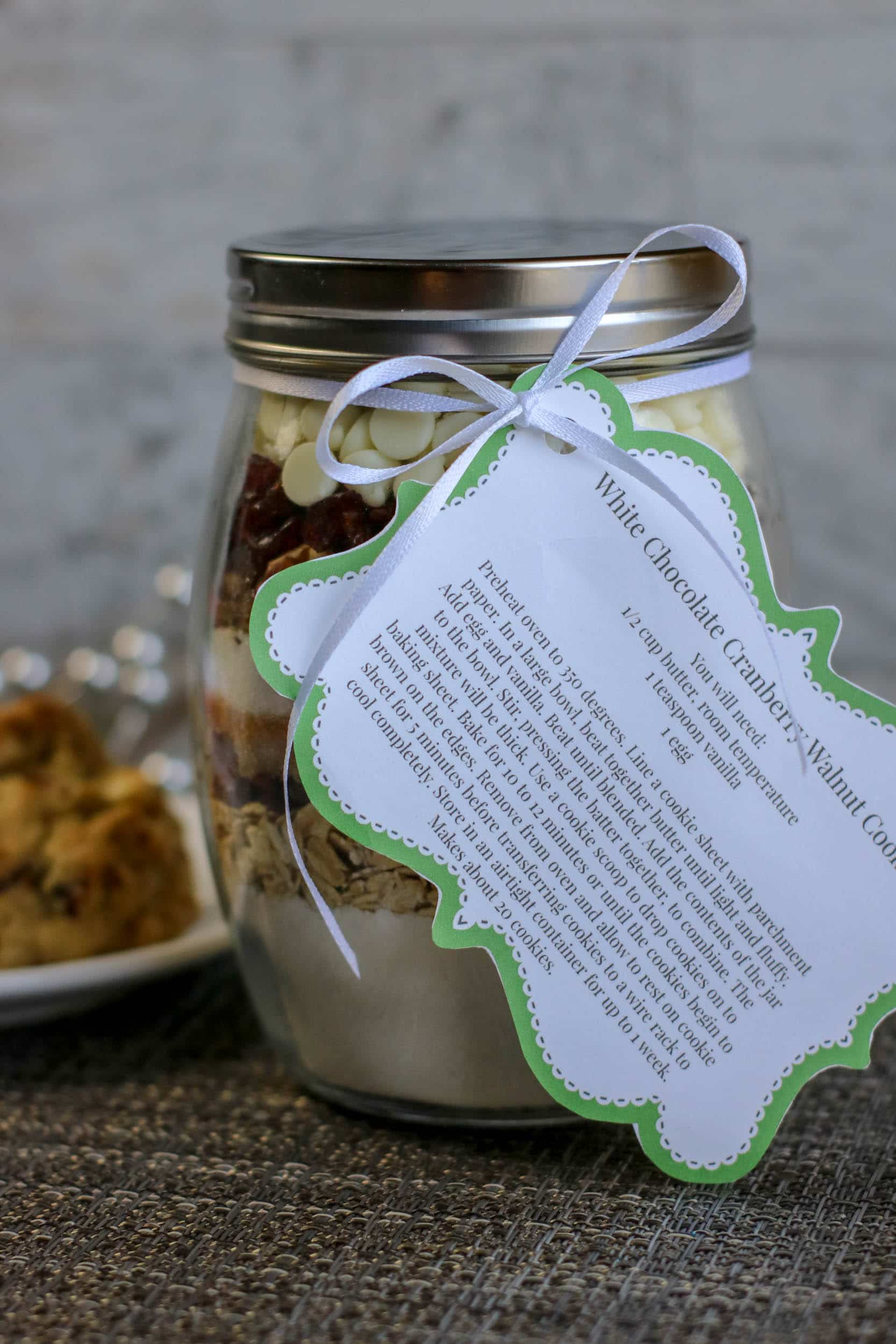 DIY Gift in a Jar: White Chocolate Cranberry Walnut Cookies