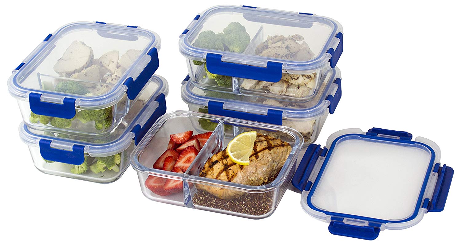 Two Compartment Glass Meal Prep Containers – 35% Off